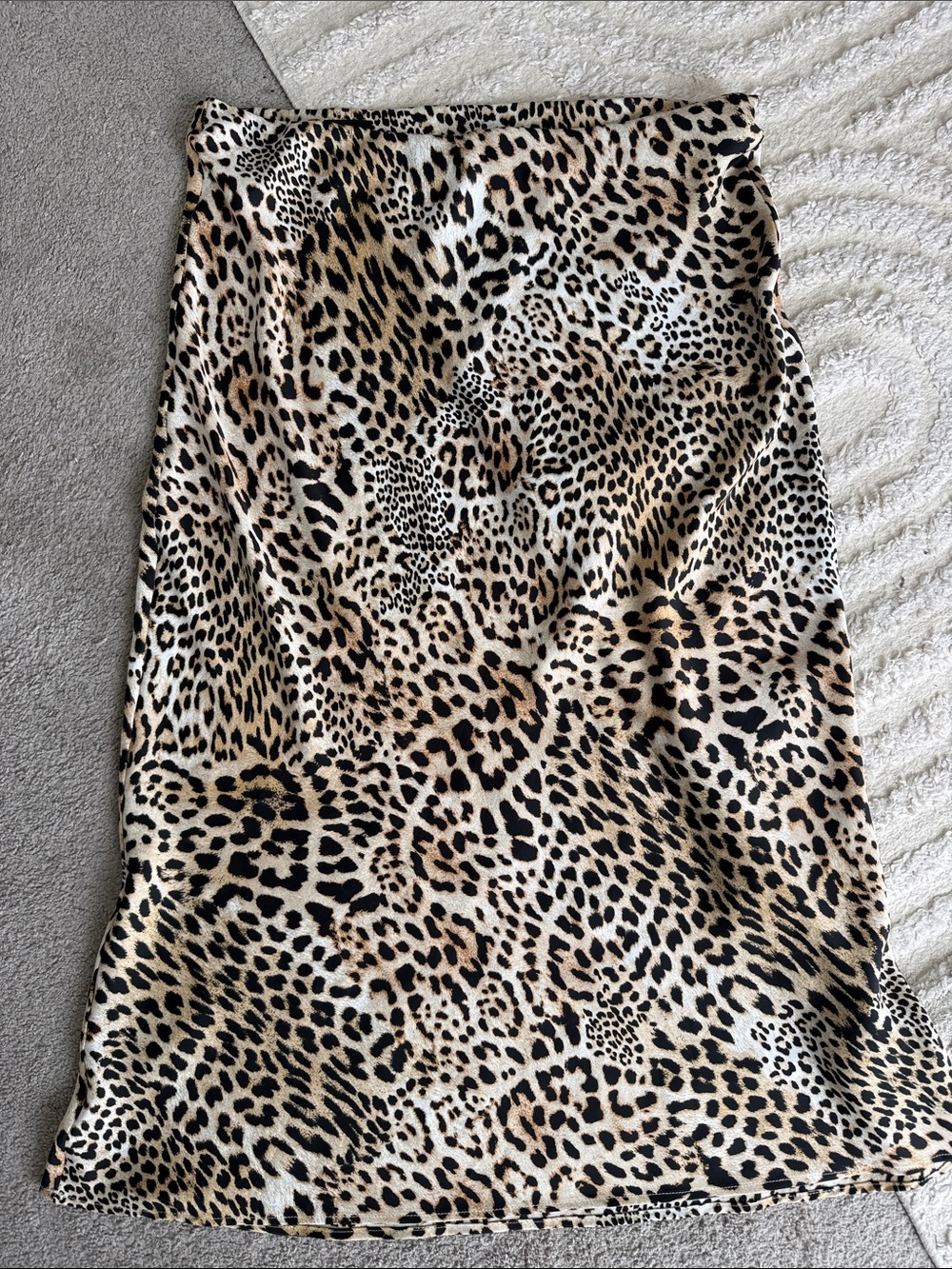 Zara Leopard Print Midi Skirt - Neutral Animal Print